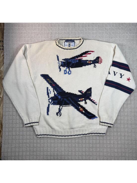 Tommy Hilfiger Other - Vintage Tommy Hilfiger Navy Plane Knit Sweater L